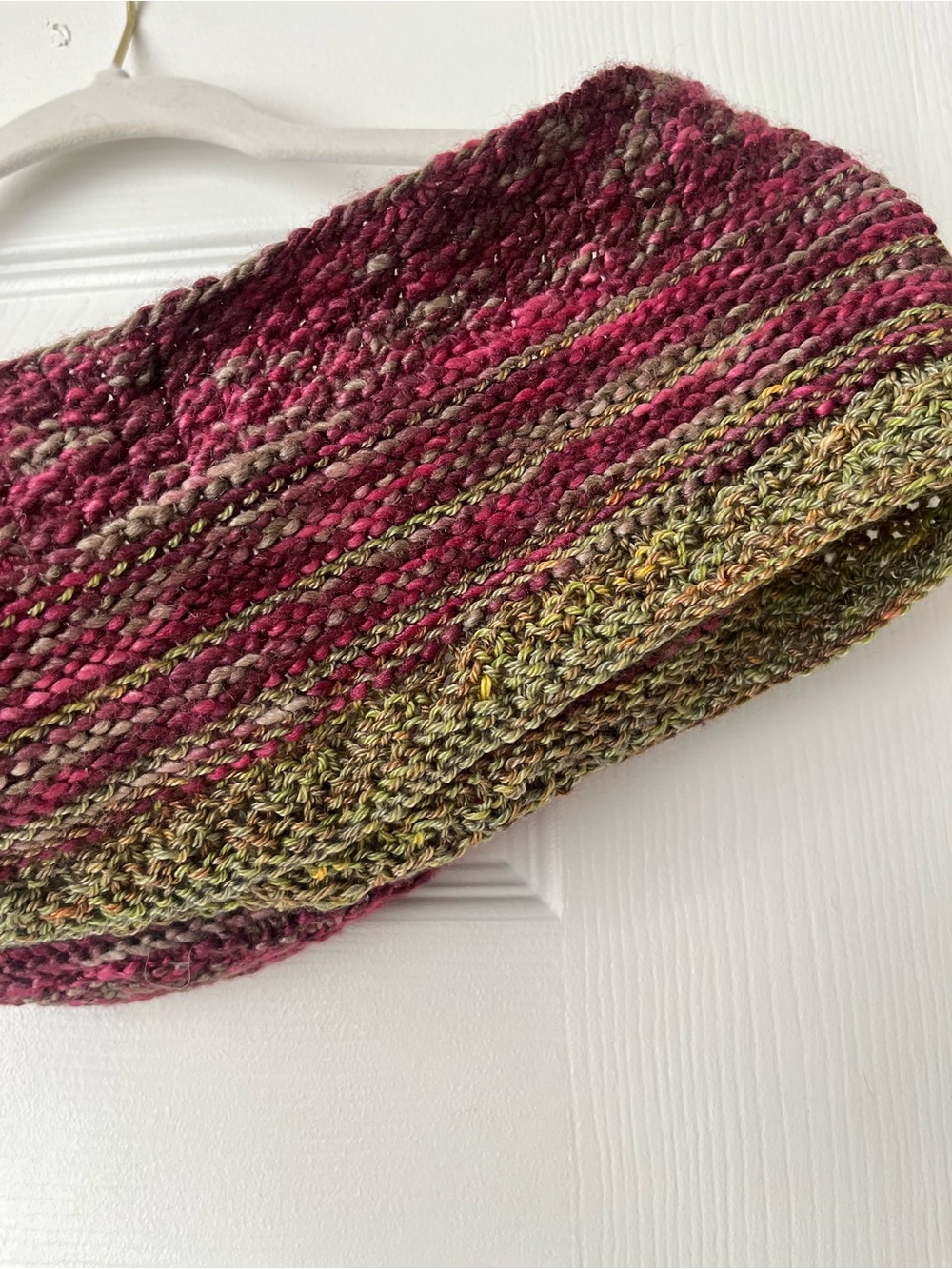 Handknit and Olive Green Infinity Scarf - Women's Accessory